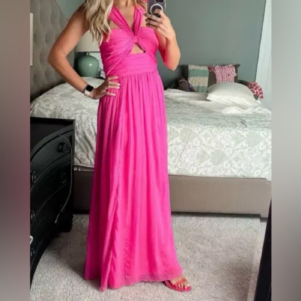 Adam Lippes Vibrant Pink Maxi Dress GOWN (A032)